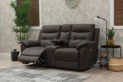 Skye Charcoal Electric Reclining Sofa Group – Contemporary Living Room Fabric Sofa Collection