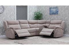 Lorenzo Fabric Powered Corner Sofa with Pocket Sprung Seating, USB Ports & Drinks Console – Champagne