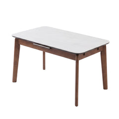Turin Walnut Dining Set with Mocha Chairs