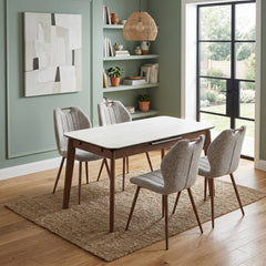 Turin Sintered Stone Extension Dining Table Walnut