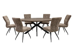 Samara Oval Dining Table W/Arabella Fabric Chairs