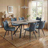 Symphony 160cm Dining Set - Navy Dining Chairs