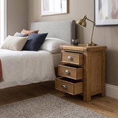 Dorchester Oak 3 Drawer Bedside Table