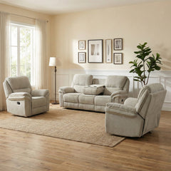 Westbury Manual Reclining 3+1+1 Suite Beige