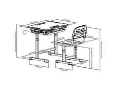 Comfortline 201 Child's Desk - dimensions