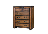 Paris Dark Wood 2+4 Chest with Carved Leaf Motif – Classic Luxury Bedroom Storage