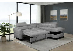 Samantha Corner Sofa/Sofa Bed In Grey | Left Or Right Hand Corner Sofa with Adjustable Headrests