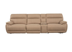 Louise Fabric Three Seat Powered Reclining 3PP Sofa – Polyester Electric Reclining Couch with Optional Charging/Beverage Console