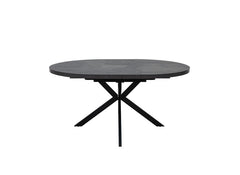 Faro Extending Dining Set - Charcoal Stone Effect Table Top With Charcoal Fabric Chairs
