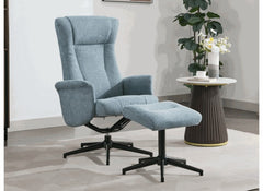 Apero Fabric Manual Reclining TV Chairs W/Footstool