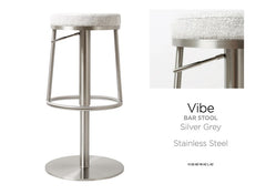 Vibe Stool W/Grey Fabric Seat - 2