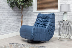 Capri Swivel Rocker Recliner Chair – Modern Reclining Accent Chair in Marine Blue