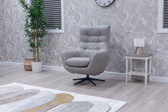 Orbit Occasional Swivel Chair – Modern Lounge Accent Chair in Pearl Grey