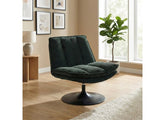 Bella Fabric Swivel Chair - Dark Green
