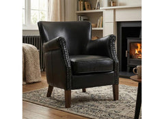 Harlow Faux Leather Armchair - Black