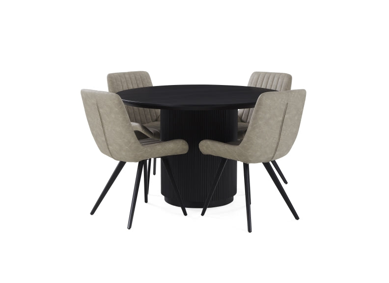 Lucas Round Table W/Wooden Top Set