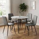 Argenta 90cm Dining Set - With Four Dark Grey Chairs