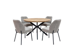 Carson Round Dining Table – Dining Round Oak Table With Metal Frame