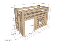 Oliver Mid-Sleeper - dimensions