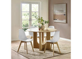 Cellini Round Dining Set – Oak Table W/Sculptured Intersecting Base & Agatha Dining Chairs