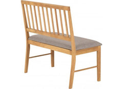 Austin Oak Bench | Oak Effect Bench With Fabric Seat
