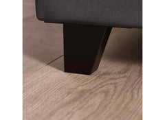 Aylen Bed in Dark Grey Faux Linen Fabric – Modern Upholstered Bed with Vertically Lined Headboard