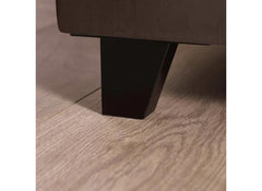 Aylen Bed in Chocolate Brown Velvet Fabric – Modern Upholstered Bed with Vertically Lined Headboard (Pre-Order Only)
