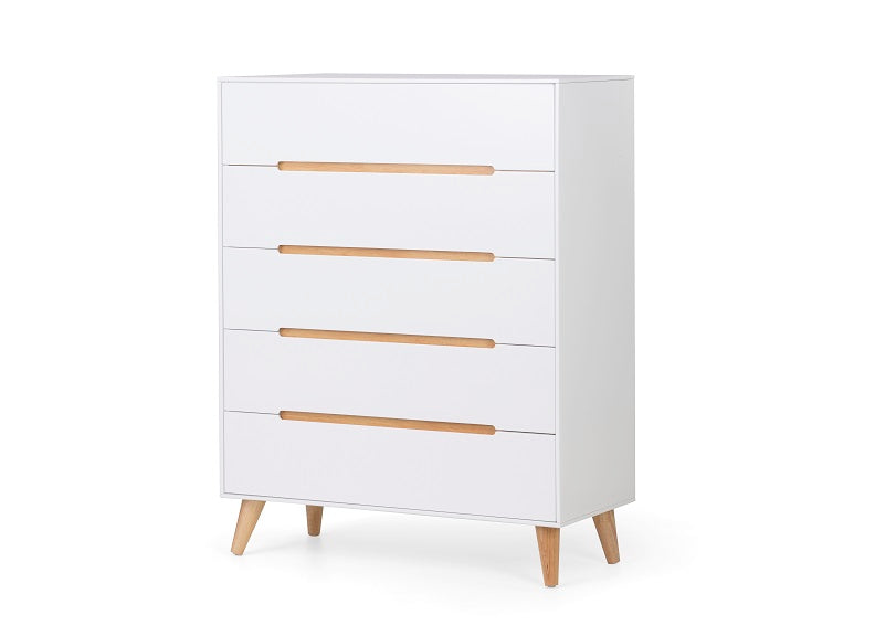 Alicia White Five Drawer Chest