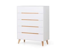Alicia White Five Drawer Chest