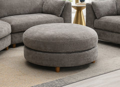Alina Stone Fabric Ottoman – Modern Luxury Living Room Footstool