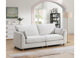 Alina Pearl Fabric 2.5 Seat Sofa with Bolster Cushions – Modern Luxury Living Room Sofa