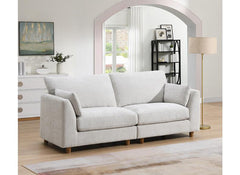 Alina Pearl Fabric 2.5 Seat Sofa with Bolster Cushions – Modern Luxury Living Room Sofa
