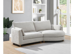 Alina Pearl Fabric Sofa With RH Chaise – Modern Luxury Living Room Sofa
