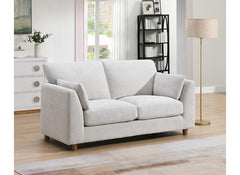 Alina Pearl Fabric Two Seat Sofa with Bolster Cushions – Modern Luxury Living Room Sofa