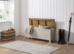 Aspen Grey Storage Bench - room