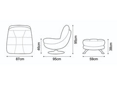 Axis Nature Ochre Swivel Chair W/Optional Stool