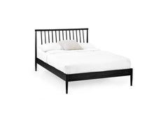 Belton Black Spindle Bed – Solid Oak Wooden Bed Frame with Classic Spindle Headboard