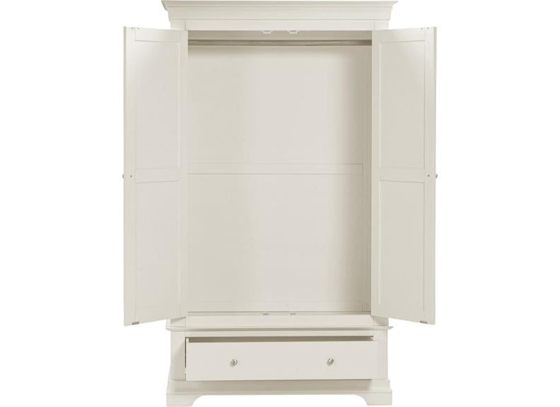 Bordeaux Ivory Two Door Wardrobe - open