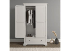 Bordeaux Ivory Two Door Wardrobe - front