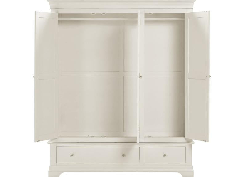 Bordeaux Triple Ivory Wardrobe - inside