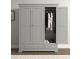 Bordeaux Grey Triple Wardrobe - inside
