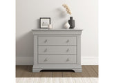 Bordeaux Grey Three Drawer Chest - room