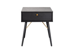 Barcelona Black One Drawer Bedside - front