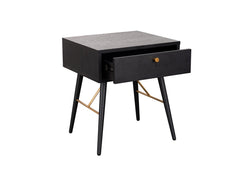 Barcelona Black One Drawer Bedside - 1