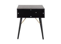 Barcelona Black One Drawer Bedside - rear