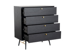 Barcelona Black Bedroom Chest - open