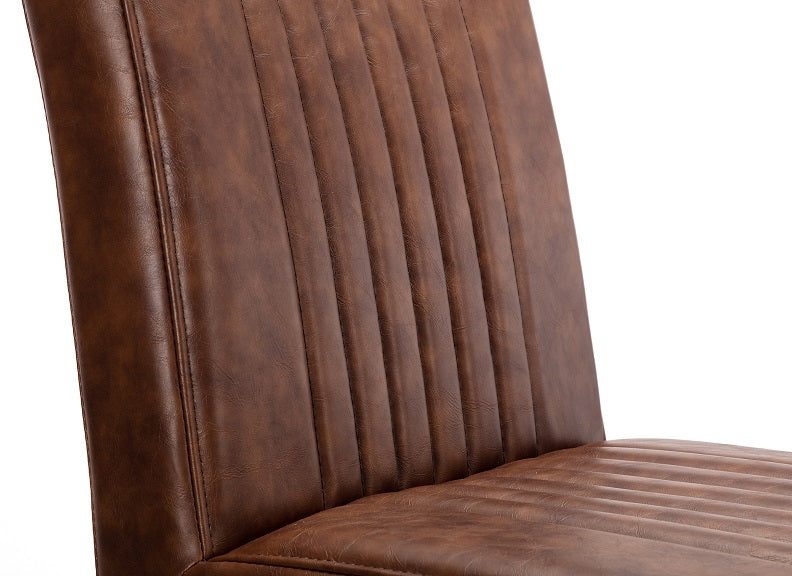 Brooklyn Brown Faux Leather Chair - detail