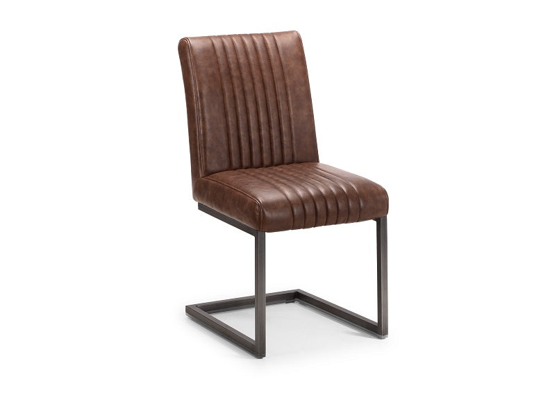 Brooklyn Brown Faux Leather Chair - 1