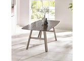Callisto ‘Bubble Glass’ Dining Table – Smoked Textured Glass Top with Brushed Brass Designer Base