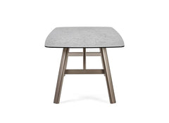 Callisto ‘Bubble Glass’ Dining Set – Smoked Textured Glass Top With Faux Leather Dining Chairs